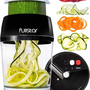 Spiralizer for Vegetables - Vegetable Slicer - Zucchini Courgette Spiralizer Zoodles Noodles Spaghetti Maker - Veggie Veg Carrot Cucumber Slicer Spiral Cutter - Kitchen Tools & Gadgets (4-in-1)